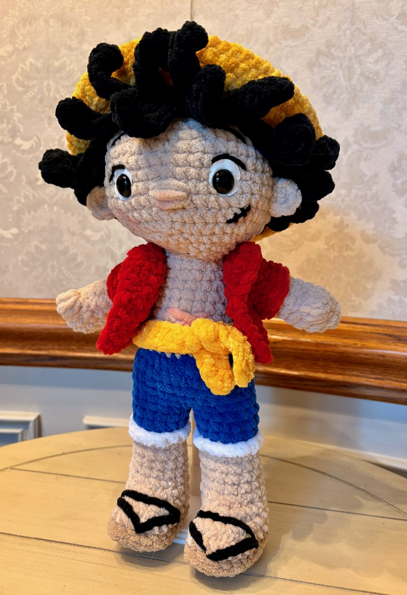 Crochet Monkey D. Luffy One Piece amigurumi doll